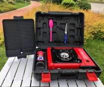 Small stove with pot and baking tray Gas stove Commercial hotel gas card outdoor stove Gas portable gas stove Mobile