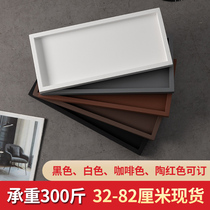 Flower pot tray Rectangular imitation cement gray black and white brown absorbent stone base basin pad micro landscape water plate thickened