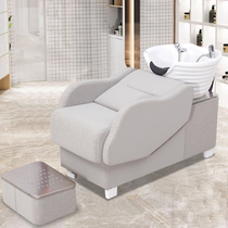 Barber shop hair salon special ceramic basin semi-reclining washing bed net red washing bed factory direct Flushing bed