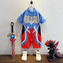 Ultraman swimsuit Boys quick-drying swimming suit Bandai Superman Sero boy wetsuit Childrens one-piece summer