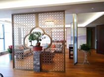 Hotel new custom lobby villa private club indoor and outdoor stainless steel screen partition background rockery custom