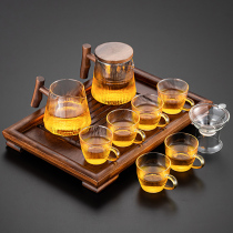 Side-set glass teapot tea set home living room kung fu heat-resistant and hot-proof thick teacup tea cup making artifact