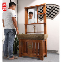 Stone old stone trough wash basin cabinet combination Chinese indoor old elm retro wash basin one outdoor courtyard