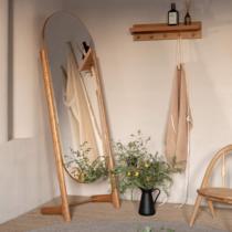 Mountain hidden creation jumping mirror household with cherry solid wood full body dressing on the ground