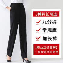  Suit pants female professional straight high waist thin hanging feeling bank work mobile uniform work plus size pants spring and summer thin