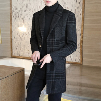 Rich Bird Mens woolen coat autumn and winter Korean version of the trend slim woolen coat long casual windbreaker mens clothing