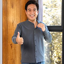 Middle Aged Warm Underwear single piece minimalist pure color Dad handy cardiovert cardiovert comfortable and easy for a cardiovert