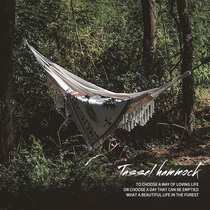 Kuangtu hammock outdoor camping swing children indoor and outdoor household canvas solid color tassel single double civil air defense rollover