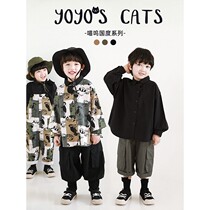 Young Yo-yo Boy Full Print Graffiti Shirt 2022 Spring new quite a pair of Breathable Lining Children Cartoon Printed Blouse