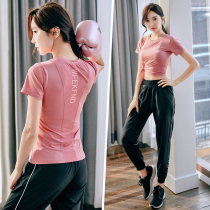 Yoga suit sports suit womens spring and summer new net red quick-drying professional running fitness suit loose plus size fashion