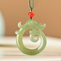 Hetian jade pendant dragon jade pei mens and womens openwork zodiac sign genus dragon jade pendant white jade couple jade necklace