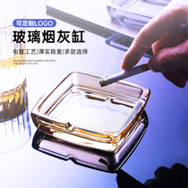 Creative simple small glass ashtray trend Hotel Room square ashtray office fashion crystal cigarette Cup