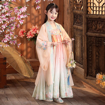 Hanfu Girls Spring Autumn Season Goosewear Children China Wind Dress Girl Chinese Style Dress Little Girl Dont Dress GuWind Super Fairy Summer Clothes