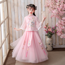 Girl Ancient Wind Hanfu Jacket Dresses Superfairy Summer Clothing Dress Chinese Style Chinese Wind Tangy Childrens Clothing Childrens Ancient Clothes Flutter Spring Autumn