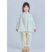 Ola MiMi 2022 Early spring girl 100 hitch small yellow flower embroidered pure white pure cotton doll shirt