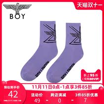 boylondon flagship 2021 autumn new rice Eagle jacquard socks men Sports tide socks women 903209