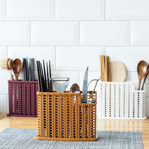 Imitated Vine woven hollow chopsticks storage box chopsticks cage kitchen tableware chopsticks box creative household plastic chopsticks tube