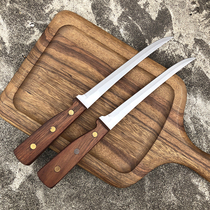 Wooden handle open back cut fish knife sauerkraut fish knife blade sharp cut meat cut fillets knife Boning meat cutting knife Slaughter special knife