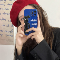 Three-dimensional bear applies Apple 13 mobile phone shell Klein blue 12promax personality creative iPhone11 black XS