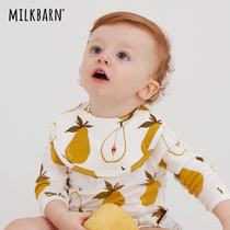 Milkbarn Baby Saliva scarlet with pure cotton newborn baby anti-puff milk for men and women Bib Snap
