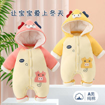 Baby clothes autumn and winter newborn thickened jumpsuit cotton warm out cotton-padded jacket super foreign baby winter clothes