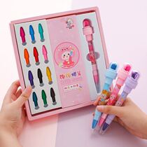Magic net red seal bubble crayon set bubble pen with the same multifunctional princess color childrens pen oil painting stick