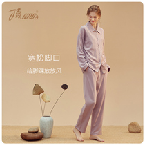 Top melon pajamas female spring and autumn cotton long sleeve open cardigan home clothes can be worn outside cotton set 21 new products top quack