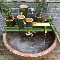  Water tank circulating water Bamboo decorative ornaments Bamboo tube Feng shui wheel Fish tank aerobic rockery waterscape stone tank filter
