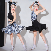 Girls Latin Dance Dance Service Summer Standard Split Dance Suit 2022 new children Latin dress Contest
