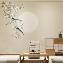 Modern Chinese flower and bird luxury sofa background wallpaper wallpaper wallroom library environmentally friendly custom frescoes