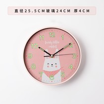 Fashion cartoon free clock bedroom living room girl childrens room home hanging wall perforated silent clock wall clock 0918