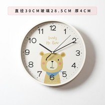 Punch-free fashion wall clock childrens room cartoon cute clock New 2021 creative living room bedroom home 0918