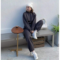 Net Red Fried Street Advanced Sensation Casual Sports Wear Grey Sweatpants Two Suits Women Spring 2022 New