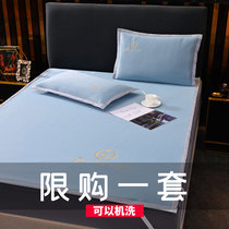 Cool feeling summer ice silk mat 1 5 m 18 m bed double washable folding air conditioning soft mat 3 piece set 3