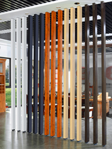 Aluminum square tube column Aluminum square pass partition wooden bar screen entrance Living room office balcony Kitchen punch-free background wall