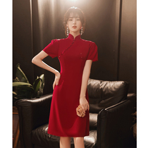 Toast cheongsam bride summer wine usually wear engagement wedding dress female return to the door