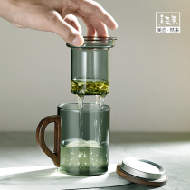 Teacup personal special Japanese heat-resistant glass tea water separation tea cup with lid filter large capacity Cup Cup