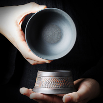 Jushantang purple pottery tea leakage tea filter tea filter ceramic tea bucket dense filter network purple sand tea ceremony accessories creativity