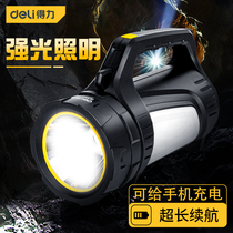 Right tool flashlight Strong light charging outdoor ultra-bright high-power long-range household patrol mine portable searchlight