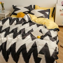 Nordic bedding four-piece cotton cotton 100 wind girl heart ins bed sheet dormitory three-piece 4 quilt cover