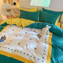 Bed sheet four pieces covered with cover bed Quilt Cover Bed in spring and autumn Winter washed cotton mill mulch Benwind Katinins