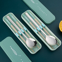 Primary school tableware for primary school single-person food creative childrens chopsticks spoon set girl storage box