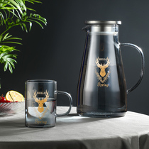 Smoky gray cold kettle summer glass kettle household high temperature resistant large capacity cool kettle summer cool water Cup bubble teapot