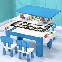 Compatible childrens building blocks table size particles multifunctional puzzle game table toy table baby sand table