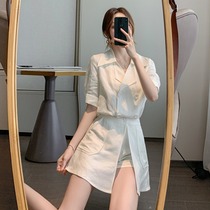 Net red Western style fried street small suit suit trousers skirt Female temperament socialite Light cooked small fragrance fashion two-piece summer