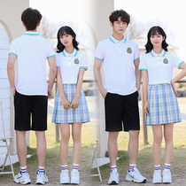 School Uniform Suit High School Students College Wind Korean version Blue and white students Costume Fall Sports Clothes Junior High School Graduation Class men and women