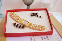 Geisha Rouge vintage KJL Pearl White Black Replaceable Stables