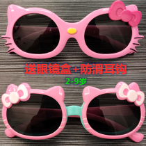 KT cat children sunglasses girl polarized glasses anti-ultraviolet butterfly knots princess sunglasses silicone kittens flip flops