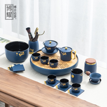 Japanese fine pottery kung fu tea set womens household porcelain ceramic teapot tea cup tea tray set tea maker