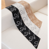 AmandaX 100% cashmere Contrast logo letters multi-purpose easy storage knitted narrow scarf scarf